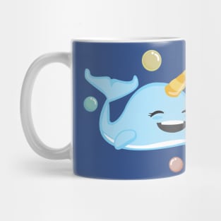 Cute Kawaii Narwhal Smiling Under the Sea Kids Design Mug